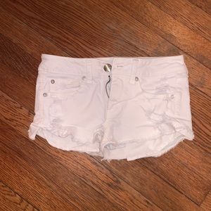 American Eagle White Jean Booty Shorts Size 2